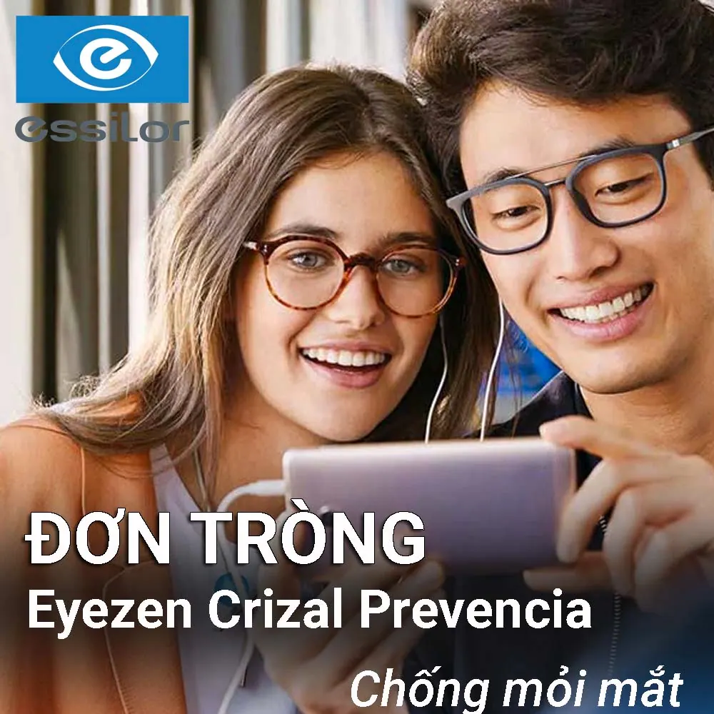 Tròng kính Essilor Eyezen Crizal Prevencia Clear - Giá Tốt