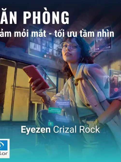 Tròng kính Essilor Eyezen Crizal Rock