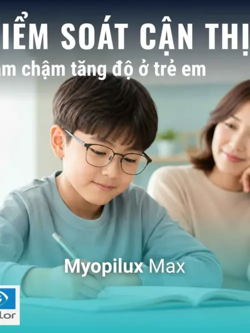 Tròng kính Essilor Myopilux Max kiểm soát cận thị