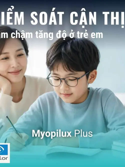 Tròng kính Essilor Myopilux Plus kiểm soát cận thị