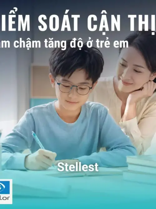 Tròng kính Essilor Stellest kiểm soát tiến triển cận thị