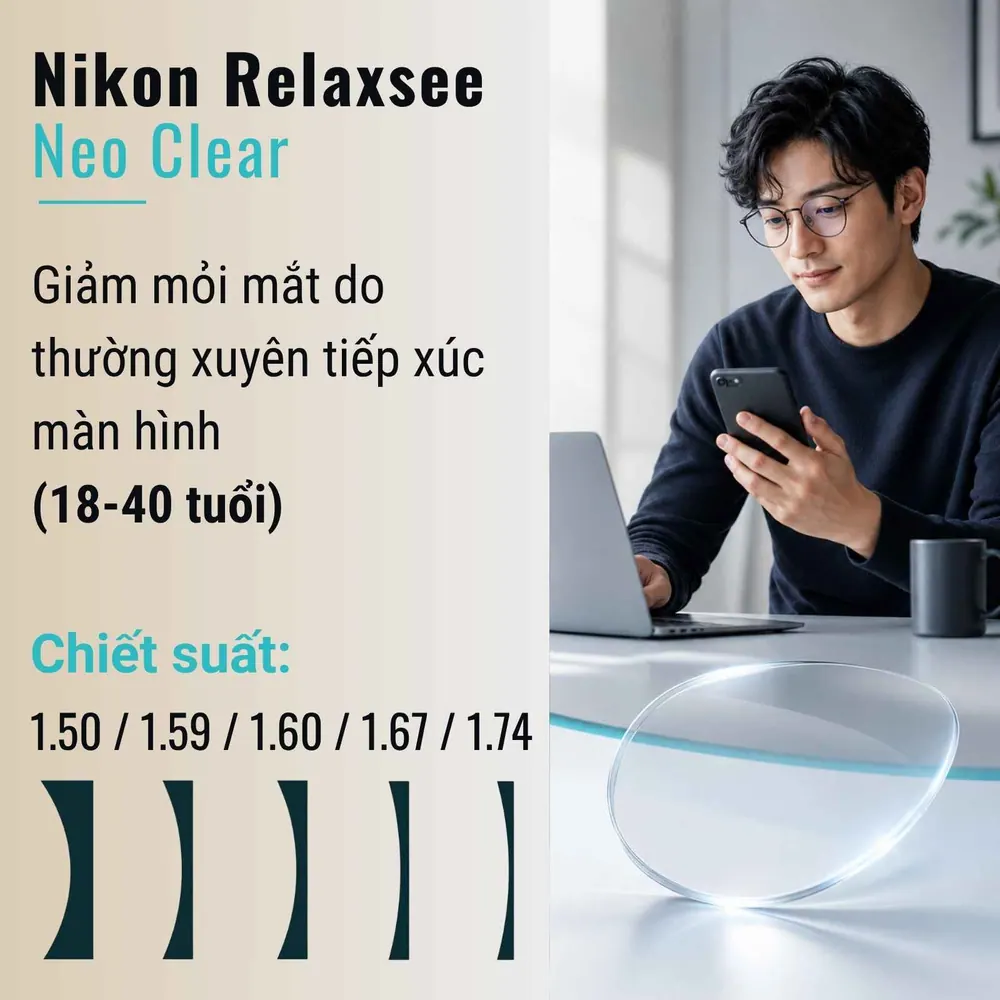 Tròng kính Nikon Relaxsee Neo Clear