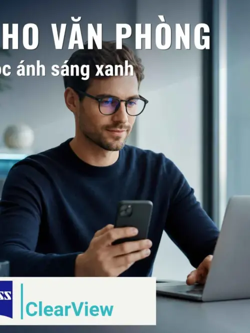 Tròng kính ZEISS ClearView BlueGuard chính hãng
